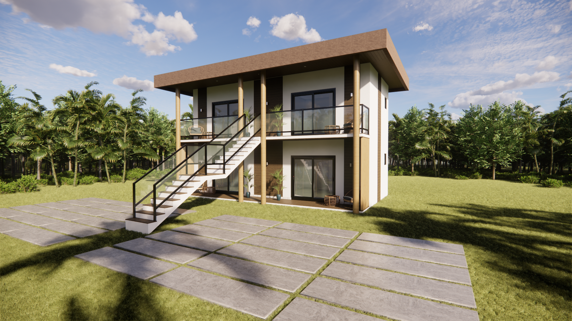 Render 3D de casa desenvolvida pela InvestBA